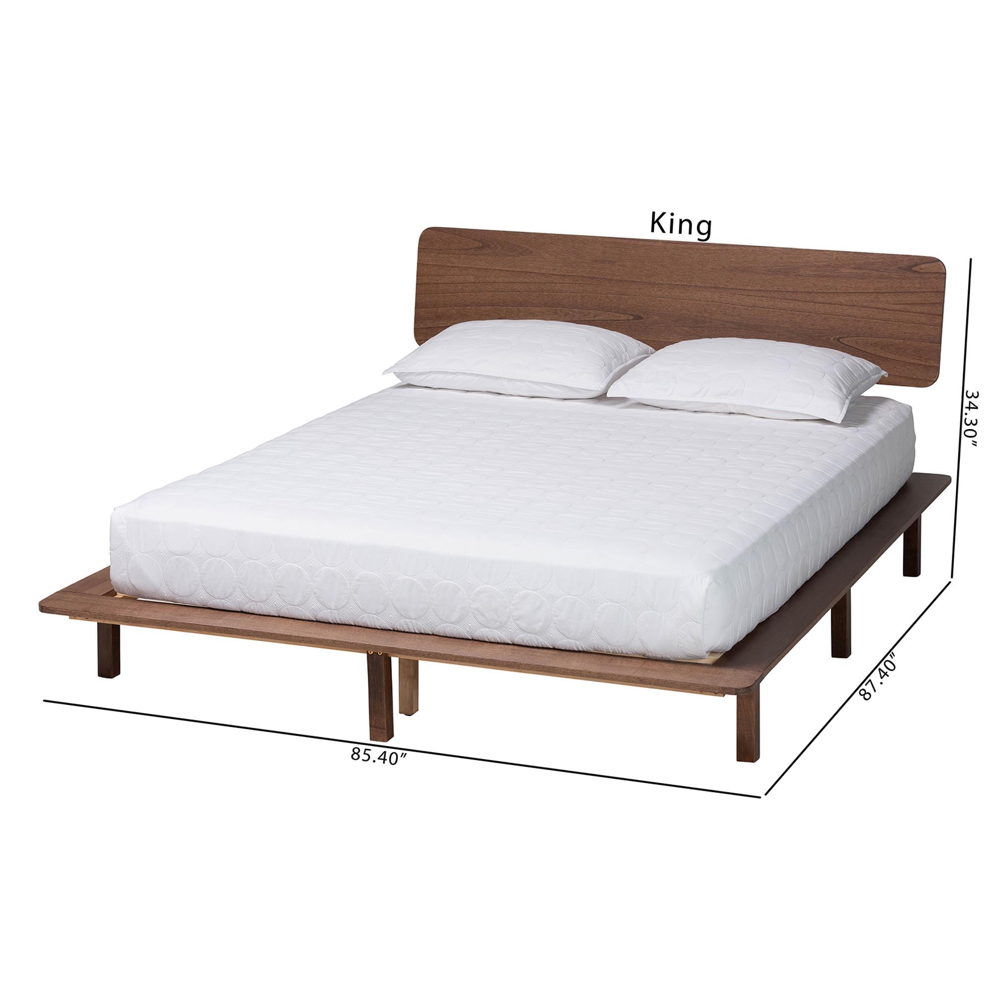 Amazon.com: Baxton Studio Alyssa Japandi Walnut Brown Wood King